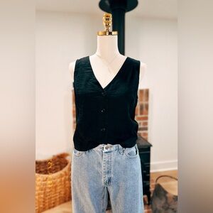 Madewell size 6 medium linen button vest tank